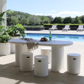 Concrete Outdoor Table white